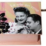 Libro manivela musical La vie en Rose (pareja) caja de música