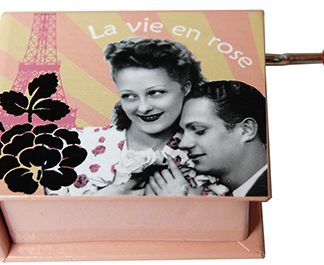 Libro manivela musical La vie en Rose (pareja) caja de música