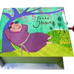 Libro manivela musical Frére Jacques: con colores caja de música