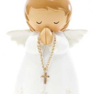 Ángel de la Guarda con Rosario Blanco y Perla: 8cm anjo santo religião religion cute fofo comunhão batizado baptizado figura religiosa anjinho guarda menina menino baptismo