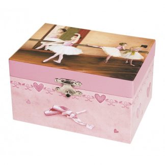 Caja de música rectangular Bailarinas Tutus cajita musical joyero