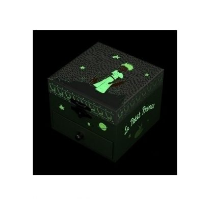 Caja de música cubo Principito Verde caja bailarina joyero zorro