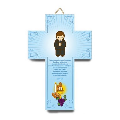 Cruz 3D Primera Comunión solo Niño: Azul anjo santo religião religion cute fofo comunhão batizado baptizado figura religiosa anjinho guarda menina menino baptismo