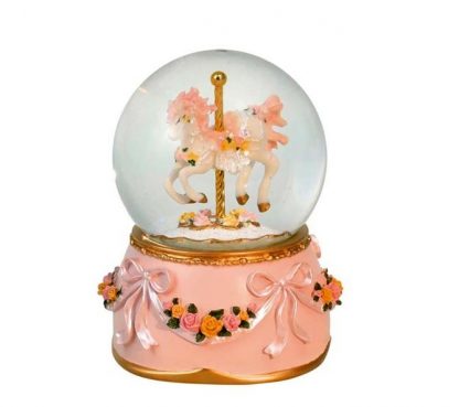 bola de nieve globo de nieve bola de cristal caja de música cajita de música snowglobe boite a musique music box navidad caballo