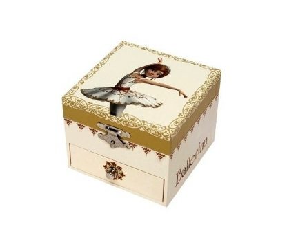 Caja de música cubo con cajón Bailarina / Ballerina (película) swan lake joyero