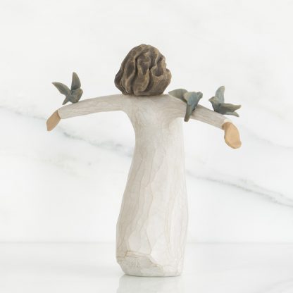 Figura Felicidad: con pájaros - Willow Tree  figura estátua família anjo peça decoraçao casa significado amizade amor felicidade willow tree desejo aniversário presente 26130