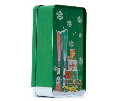 Lata Puerta Verde Navideño: pequeña 15cm tin silver crane