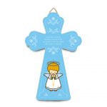 Cruz 3D Oración del ángel de la guarda azul cruz anjo da guarda menino little drops of water