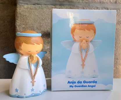 Ángel de la Guarda Azul con Rosario: 12cm 18025 little drops of water anjo baptismo comunhão