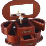 Caja de música Madera Ovalada con 6 cajones caja bailarina joyero