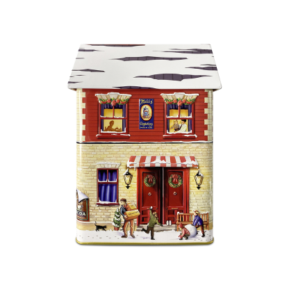 Lata Casita de Invierno Navidad: Té y Café silver crane tea coffee