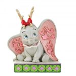 Dumbo como Reno Navideño Santa's Cheerful Helper - Flying Dumbo as a Reindeer Figurin 6008985 jim shore disney traditions dumbo natal