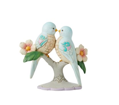 Lovebirds Figurine 6010270 jim shore passarinhos topo de bolo heartwood creek 6010270 – Casal Pajaritos: LoveBirds "Armonía Perfecta" – Marca: Heartwood Creek de Jim Shore