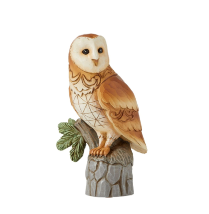 Barn Owl Figurine 6010444 "Woodland Wisdom" jim shore heartwood creek colecção mochos corujas 6010444 – Búho en un Tronco de Madera – Marca: Heartwood Creek de Jim Shore