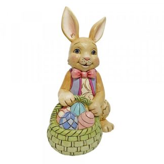 Conejo Sonriente con Canasta de Huevos Bunny With Easter Basket Mini Figurine 6010275 coelho da páscoa jim shore heartwood creek páscoa easter