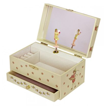Caja de música verde Fada Fresas: con cajón joyero caja bailarina