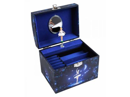 Caja de música Bolso bailarina azul: perlas caja bailarina joyero