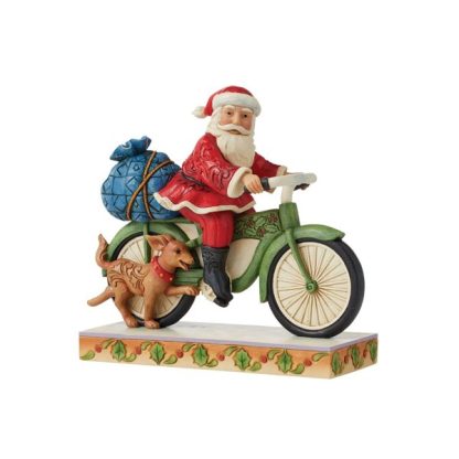 Santa riding Bike Figurine 6010818 Traditional Heartwood Creek Collection jim shore pai natal ciclista 6010818 – Papá Noel Ciclista: andar en bicicleta – Marca: Heartwood Creek de Jim Shore