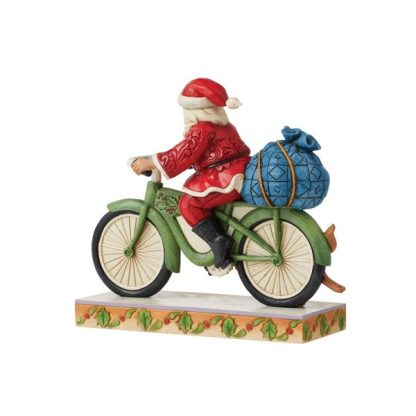 Santa riding Bike Figurine 6010818 Traditional Heartwood Creek Collection jim shore pai natal ciclista 6010818 – Papá Noel Ciclista: andar en bicicleta – Marca: Heartwood Creek de Jim Shore