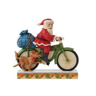 Santa riding Bike Figurine 6010818 Traditional Heartwood Creek Collection jim shore pai natal ciclista 6010818 – Papá Noel Ciclista: andar en bicicleta – Marca: Heartwood Creek de Jim Shore