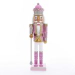 Cascanueces de Madera Purpurinas Rosa: 38cm c5887 nutcracker pink kurt adler quebra nozes natal christmas