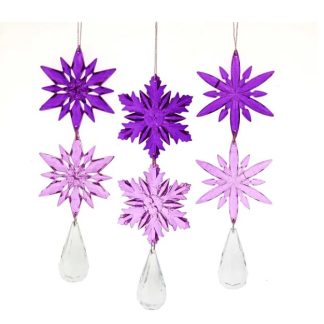 Colgante 1 unidad Copo de Nieve Púrpura: 19cm d3733 D3733 Royal Splendor Purple Snowflake Dangle Ornament pendente conto de fadas kurt adler