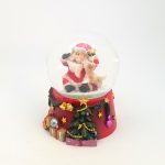 Globo de nieve 9cm Papa Noel con Perro: estrellita navidad