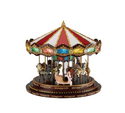 919790 marquee carousel deluxe mr. christmas grande cARROSSEL NATAL MUSICAL CARRUSEL