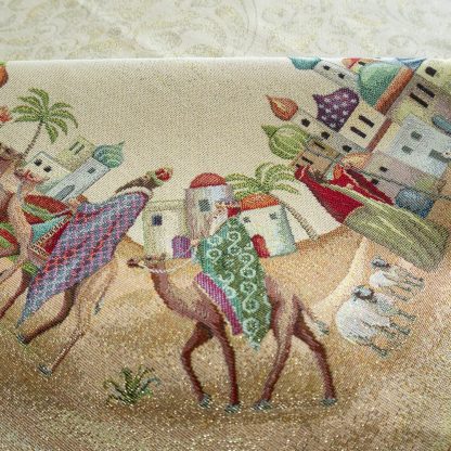 jacquard textile mesa textil made in spain navidad belenes belénes pasqua mantél manteles runner corredor de mesa camino de mesa cojin cojines natal