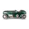 Racing Car No. 9 green lata tin car silver crane