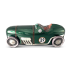 Racing Car No. 9 green lata tin car silver crane