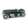 Racing Car No. 9 green lata tin car silver crane
