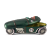 Racing Car No. 9 green lata tin car silver crane