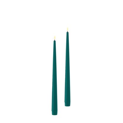 Pack 2 Velas Led Shiny Verde Jade: 28cm X 2,2 cm (casi azul) velas led deluxe homeart