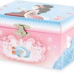Caja de música Princesa: azul y rosa con conejito joyero