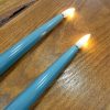 Pack 2 Velas Led Shiny Verde Jade: 28cm X 2,2 cm (casi azul) velas led deluxe homeart