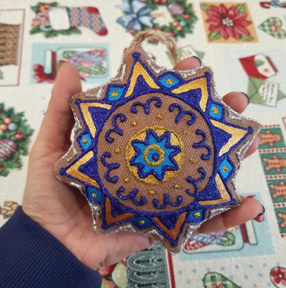 VANILLA BELL «JOSEPH WITH A DONKEY» Colgante de Estrella de la Sagrada Familia Ucraniana: artesanía Ucrania