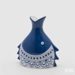 Florero Pez Azul: 24cmX20X12cm vaso jarra tarro tarra áfrica decoração decoración peixe pesce pez marítimo 017395,83