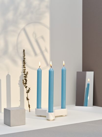 12 bougies droites 7h Bleu Popréférence : 007172 bougies la française blf velas vela candelabro candelero castiçal