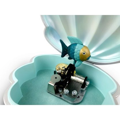 Caja de música Concha: Azul con Pececitos Musical Box Collector Golden Fish in ShellReference: S61042  caja de música caixa de música gato gatito caja de música caixa de bailarina sirena pisis peixes sereia concha