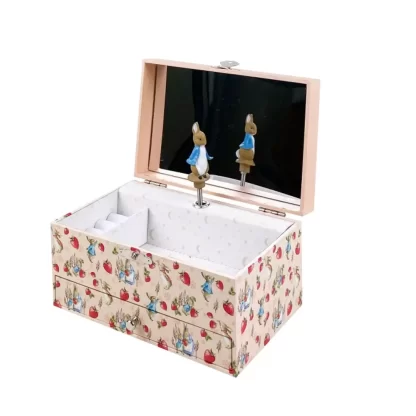 Caja de música grande con cajón de Peter Rabbit (fresas) TrousselierBoite à bijoux musicale Peter Rabbit fraise Trousselier