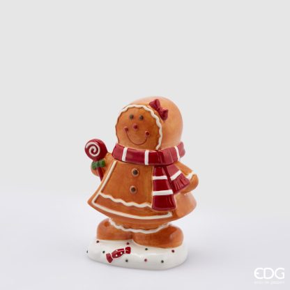 Tarro de caramelos Niña Gingerbread: 19X13X9cm H19X13X9 C3 MARZIPAN BABYWEARING BOXCOD. 020302,370 maripán gingerbread natal navidad pote louça mesa mesa natal divertida