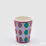 Jarrón de cerámica Cónico Diamantes Lila pequeño: 13cmX10.5cm RHOMBUS VASE SVAS.H13 D10,5 C3COD. 020650,290