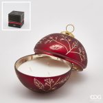 Vela Bola Navidad Roja Bayas en Vidrio grande 13cm CANDLE W/GLASS SPHERE BERRIES D13 C2COD. 613662,400VARIATION OUD