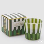 Vela Cupcake Verde y Blanca en vaso: aroma Naranja Sanguina y Pomelo CUPCAKE CANDLE PROF.H12 D13,5 C2COD. 613687,B10VARIATION BLOOD ORANGE & GRAPEFRUIT