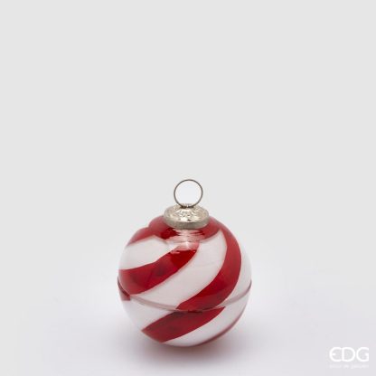 Vela Bola Navidad Candy Roja y Blanca 9cm CANDLE W/GLASS SPHERE CANDY D9 C3COD. 614205,430VARIATION OUD edg enzo de gasperi vela bola natal navidad mesa