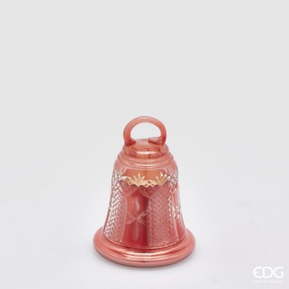 Vela Campana Navidad Cristal Rosa: pequeña 15X11cm SPARK PLUG BELL H15 D11 C3COD. 614214,500