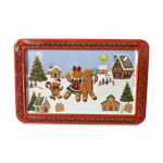 001.979 Small Frame - Gingerbread man silver crane conto de fadas lata navidad lata natal chocolates papá noel pai natal latita