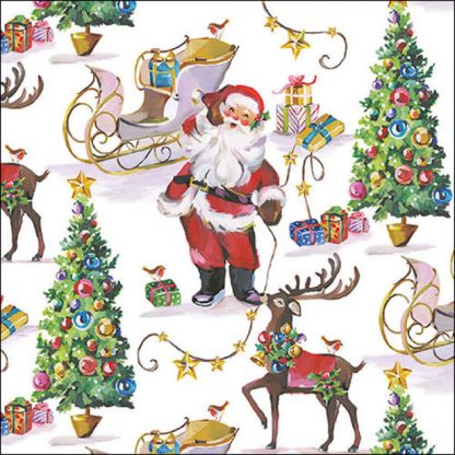 Napkin 33 Laughing santa FSC MixArticle numbe r33317850  guardanapos natal servilletas navidad mesa natal papá noel ambiente nv