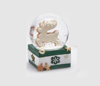 MARZAP.(4ASS)H9 D6.5 C3COD. 685651,950  Globo de nieve 9cm Gingerbread: modelo Biscuit Reno
